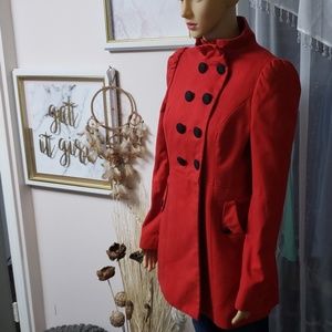 H&M red peacoat